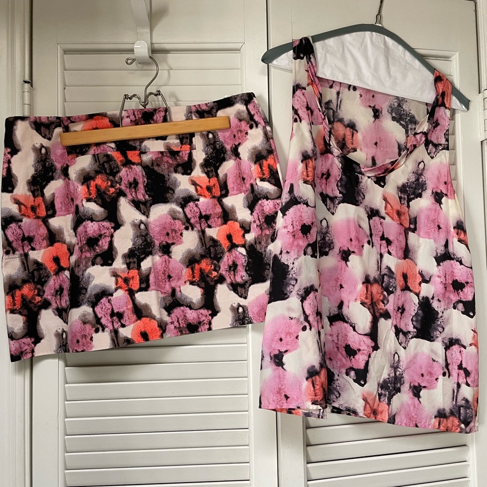 J. Crew abstract Floral Mini skirt Set